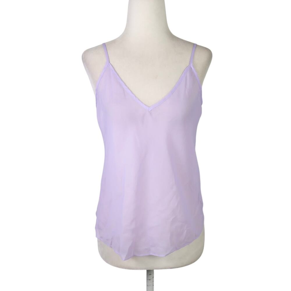 Rebecca Taylor lavender purple sheer silk cami tank top 10